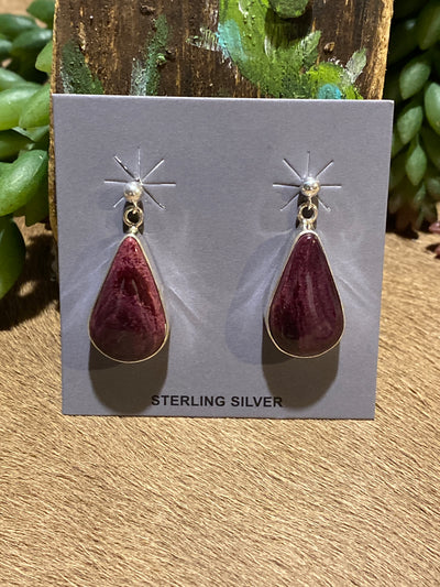 University Sterling Pearl Stone Drop Earrings - 1.2"