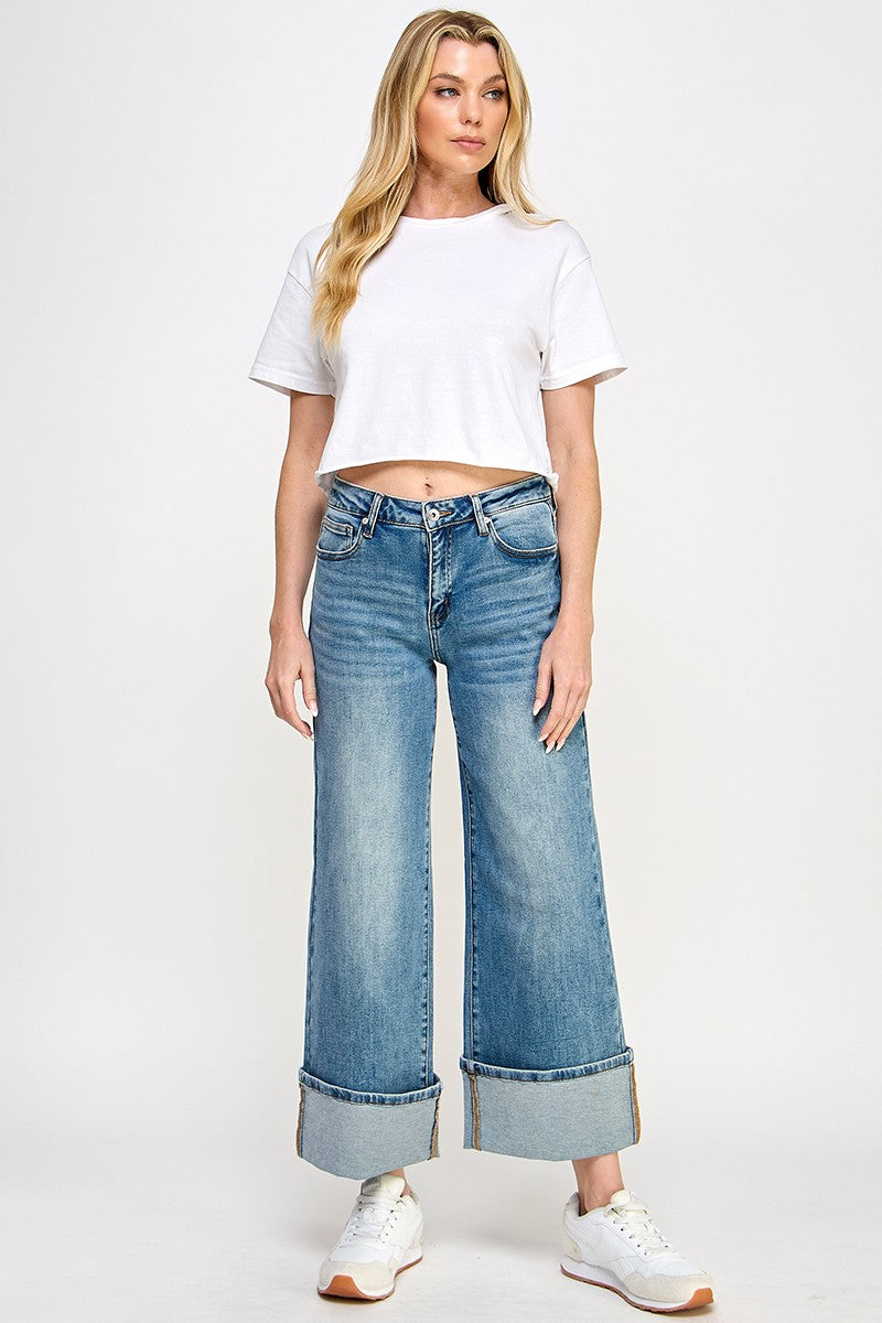 Special A Mid Rise Wide Leg Jeans