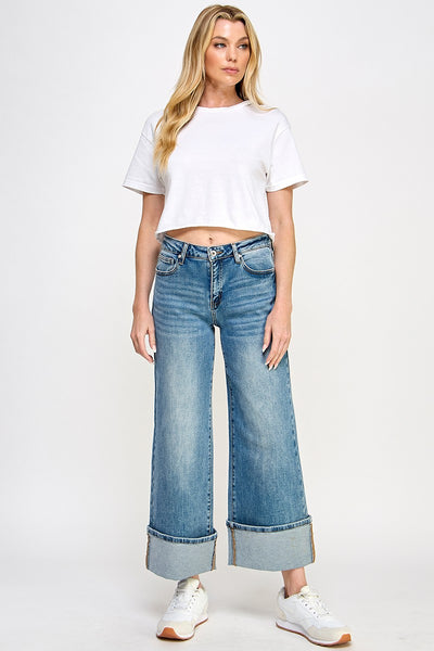Special A Mid Rise Wide Leg Jeans
