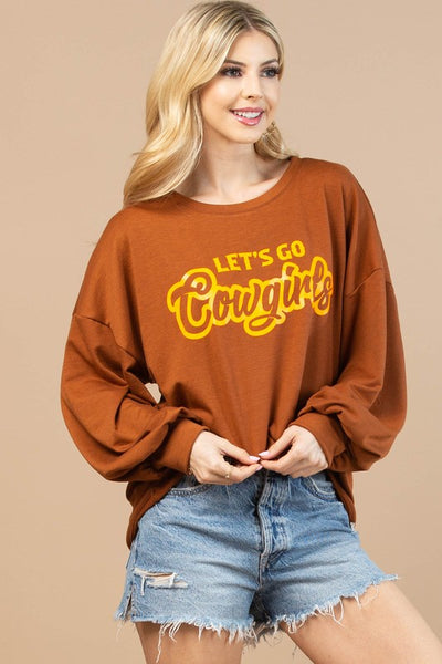 Let's Go Cowgirls Vinyl Graphic Sweatshirt