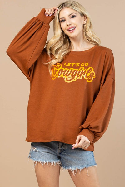 Let's Go Cowgirls Vinyl Graphic Sweatshirt
