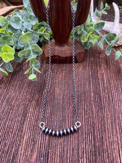 Blaine Link Chain With 10 8mm Navajo Center Saucers - 20"