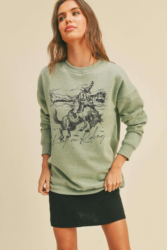 Cowboy Moss Graphic Sweatshirt