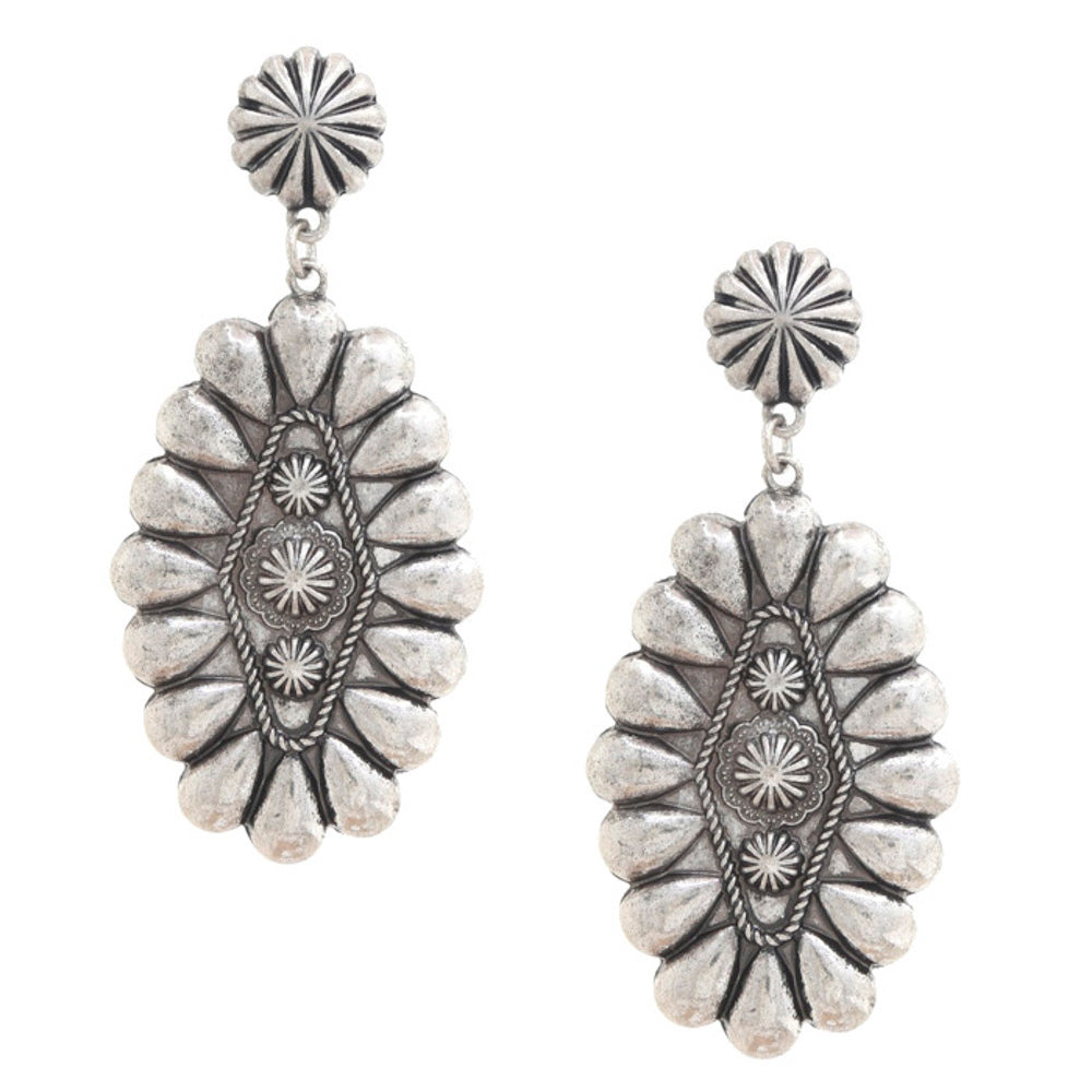 Honor Fashion Silver Teardrop Burst Earrings
