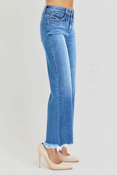 Risen High Rise Ankle Straight Jeans
