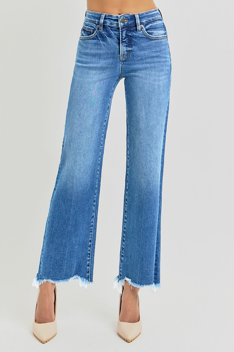 Risen High Rise Ankle Straight Jeans