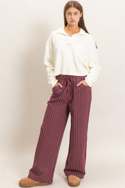 Chester Pinstripe Elastic Waist Sweatpants