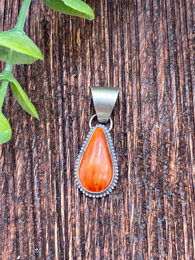 Elmore Sterling Dot Framed Spiny Stone Pendant