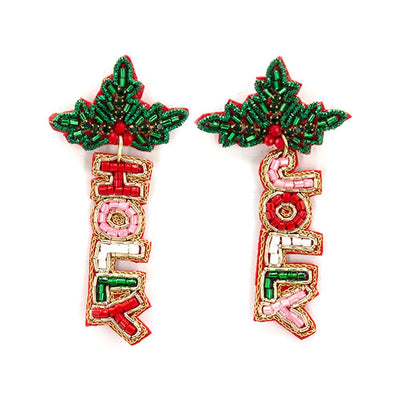 Holly Jolly Beaded Earrings
