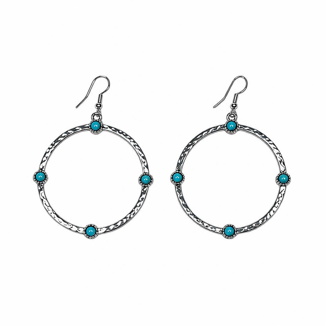 Hoop Turquoise Dotted Earrings