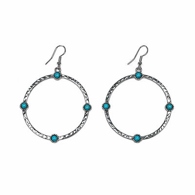 Hoop Turquoise Dotted Earrings