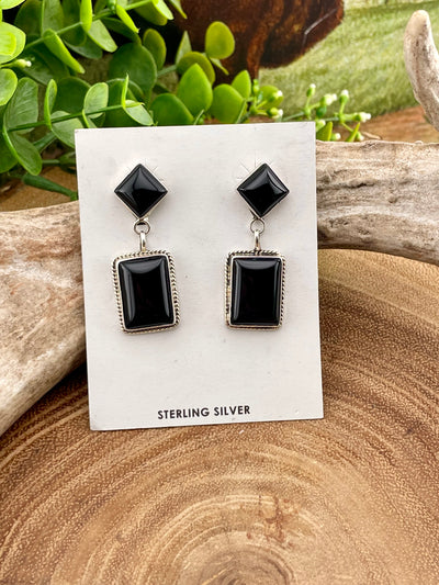 Kate Onyx Double Stone Earrings