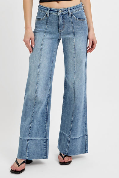 Tummy Control Mid Rise Ankle Flare Jeans