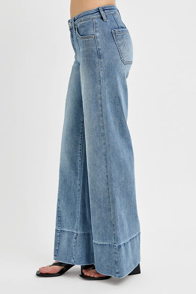 Tummy Control Mid Rise Ankle Flare Jeans