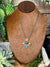 Perot Sterling Chain Necklace With 7 Stone Turquoise & Spiny Pendant - 18"
