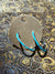 Mesa Sterling Edge Turquoise Inlay Hoop Earrings - .9"