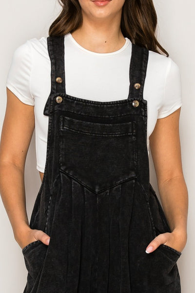 Washed Black Loose Jumpsuit