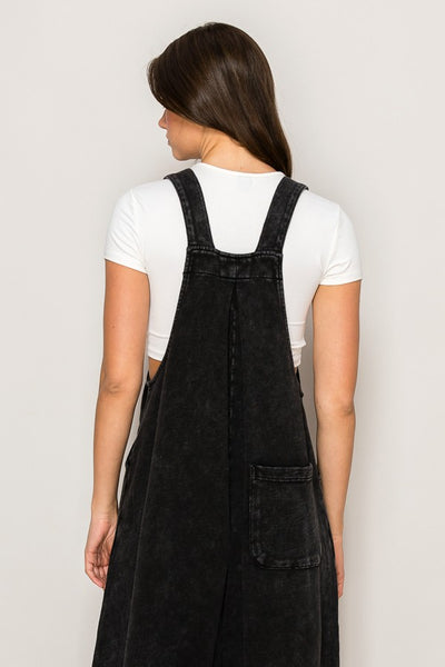 Washed Black Loose Jumpsuit