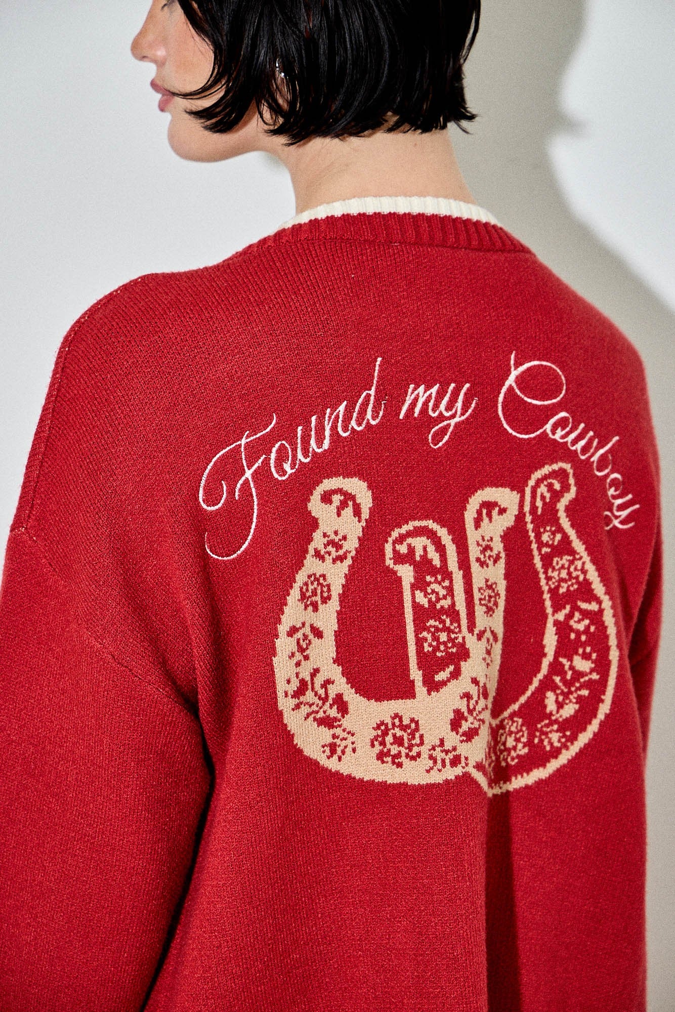 Red Horseshoe Cardigan