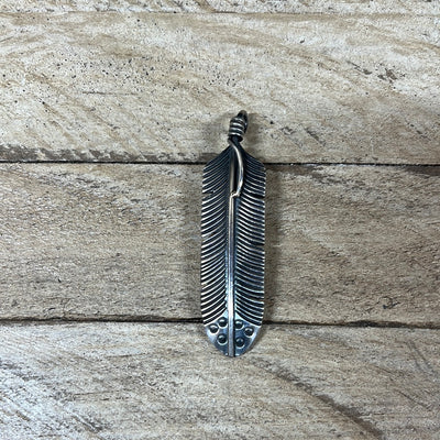 Sydney Sterling Carved Feather Pendant