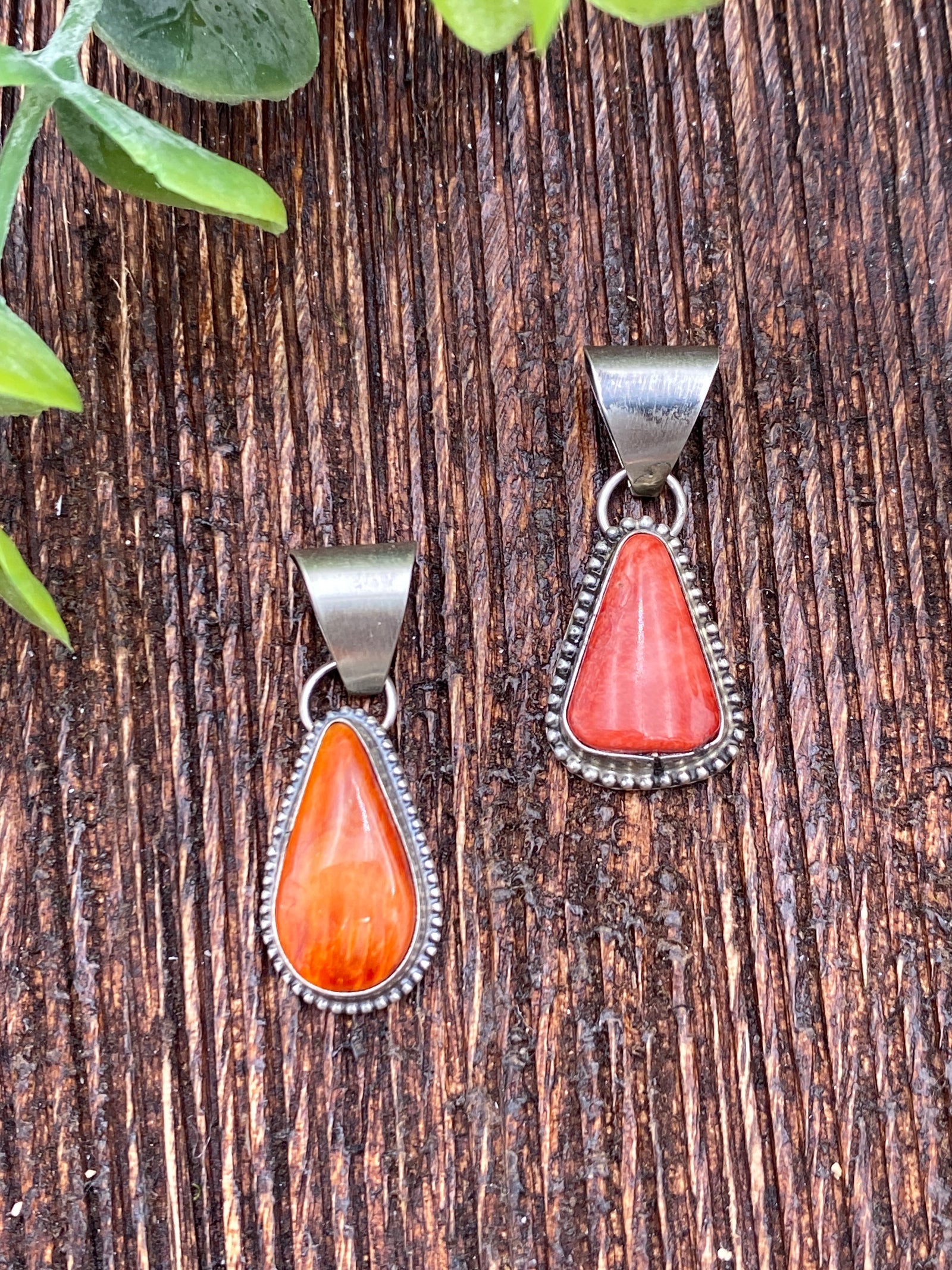 Elmore Sterling Dot Framed Spiny Stone Pendant