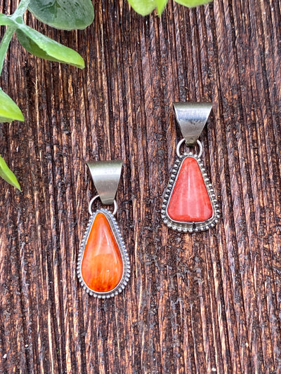 Elmore Sterling Dot Framed Spiny Stone Pendant