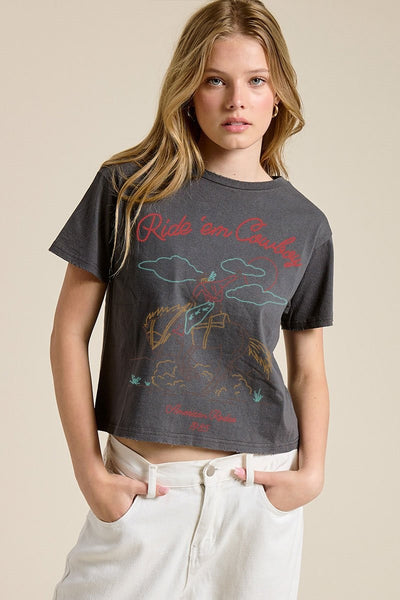 Cropped Puff Ride Em Cowboy