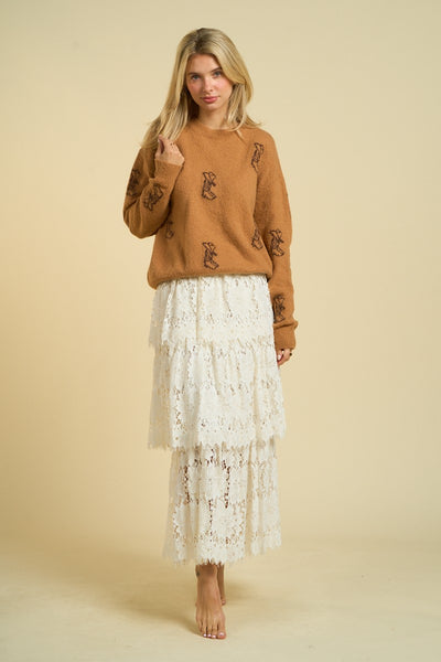 Western Boots Pattern Sweater