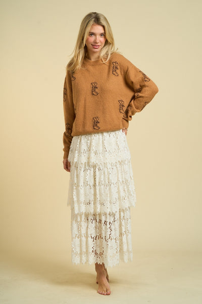 Western Boots Pattern Sweater