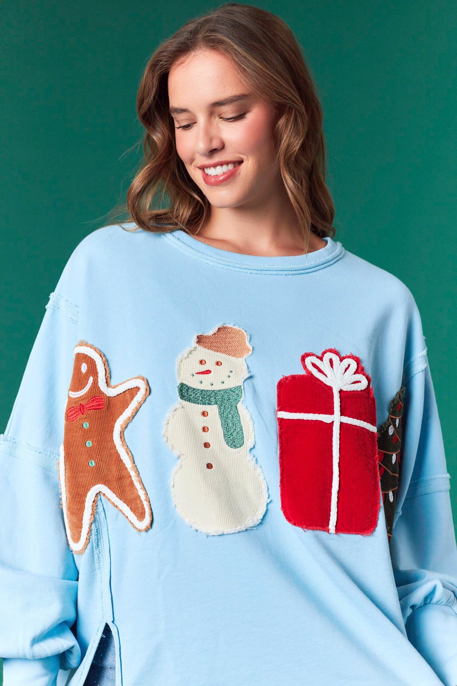 Cord Christmas Patches Sweatshirt - Accessorize In Style