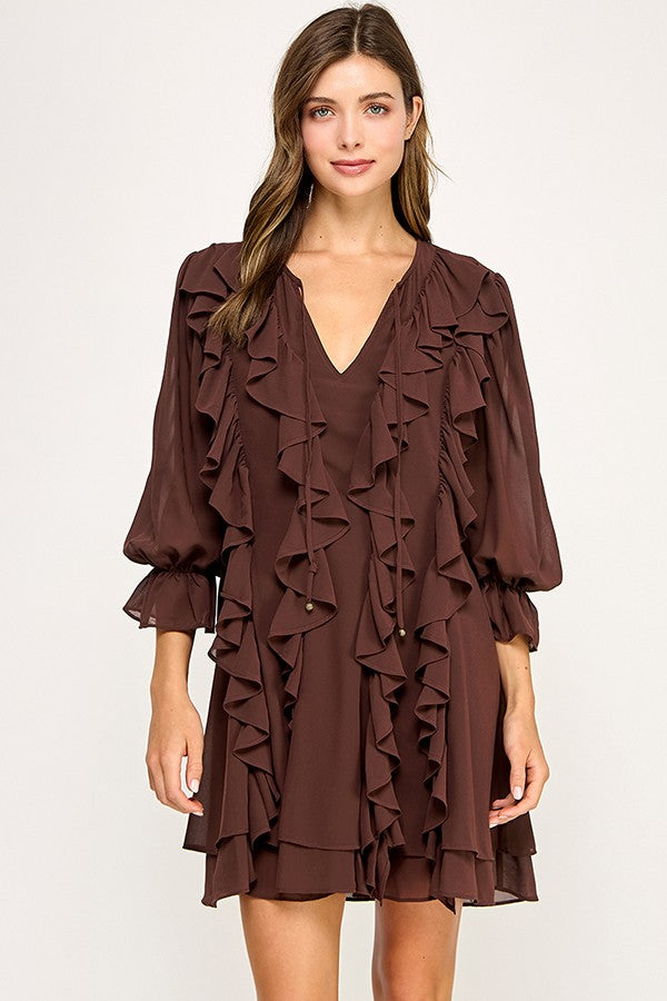 Boho Chic Ruffled Short Dress