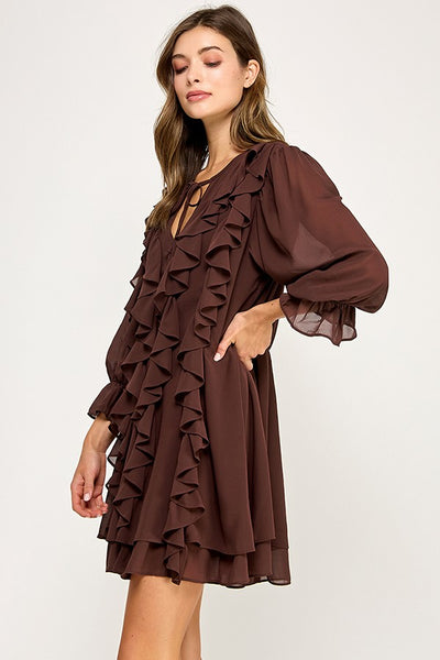 Boho Chic Ruffled Short Dress