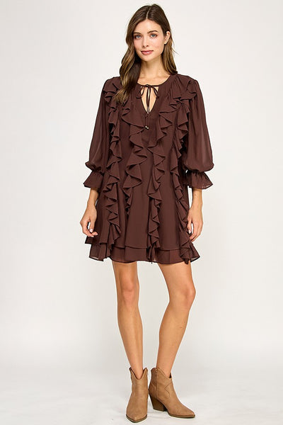 Boho Chic Ruffled Short Dress