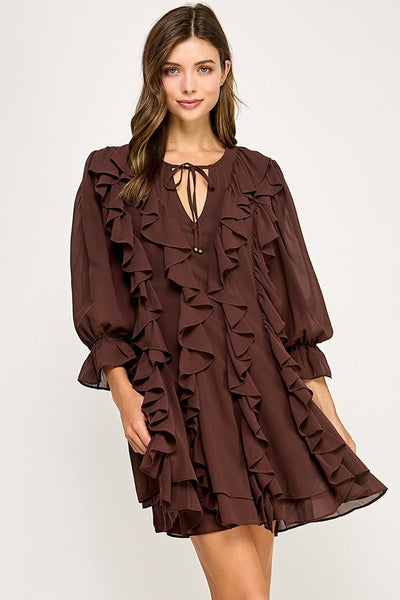 Boho Chic Ruffled Short Dress