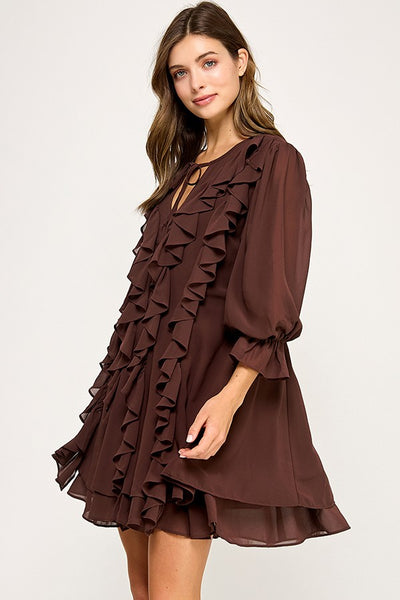 Boho Chic Ruffled Short Dress