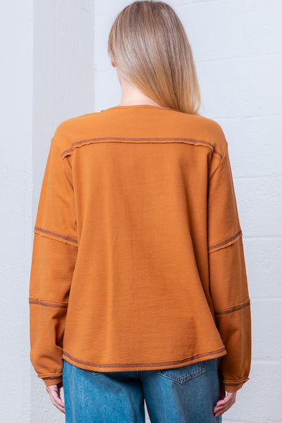 Camel Western Embroidered Top