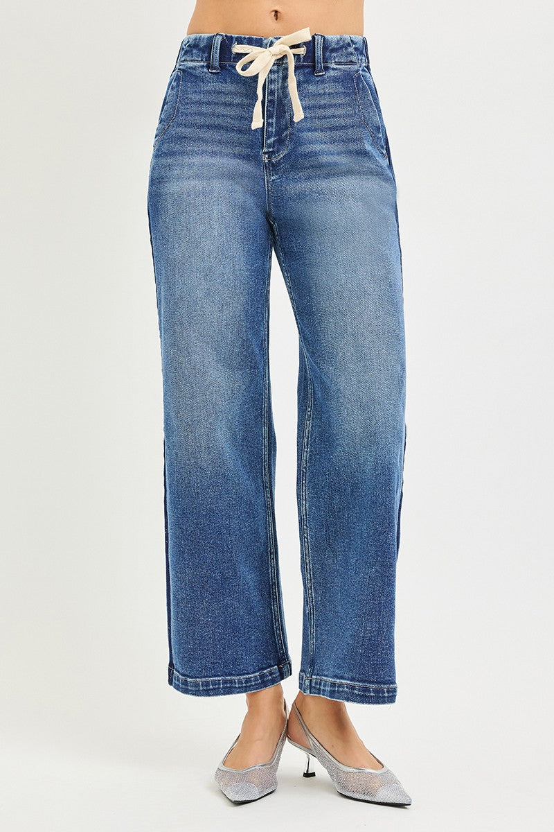 Risen EB High Rise Crop Wide Jeans