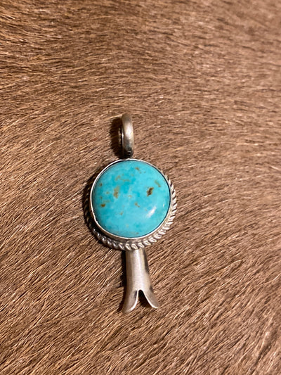 Parker Turquoise Flute Blossom Sterling Pendant