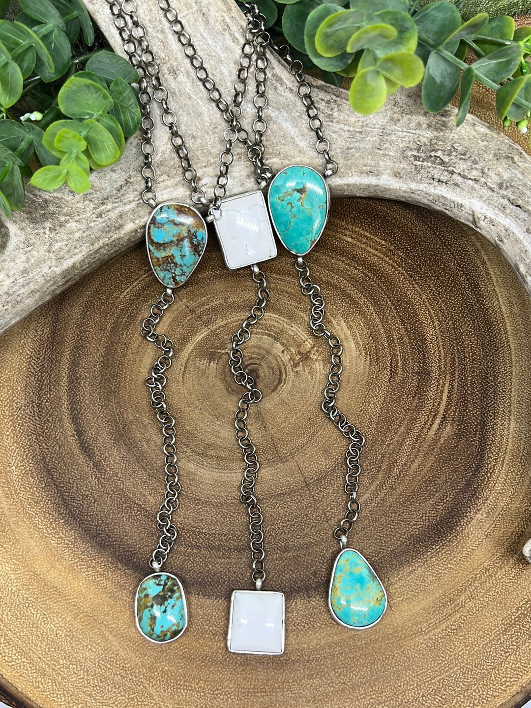 Dakota Sterling Silver Gemstone Lariat Necklace