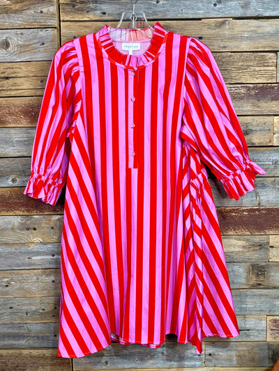 Gabby Lavender & Red Striped Dress