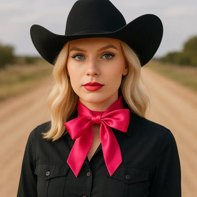Hot Pink Western Skinny Mini Wild Rag Scarf