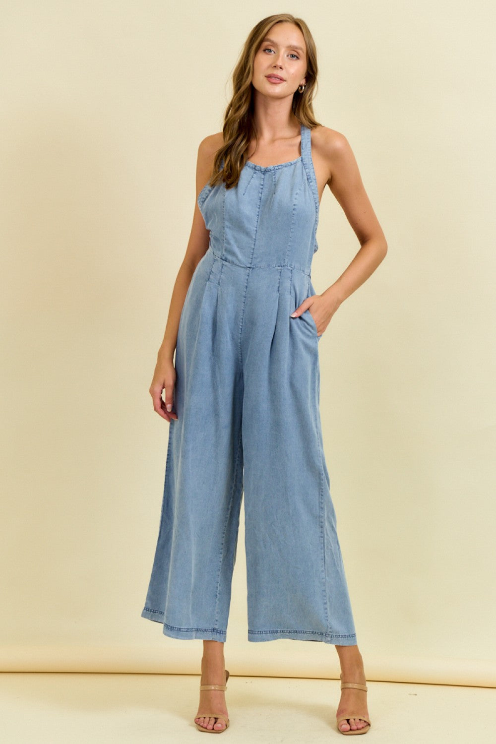 Tencel Dart Wide Leg Romper