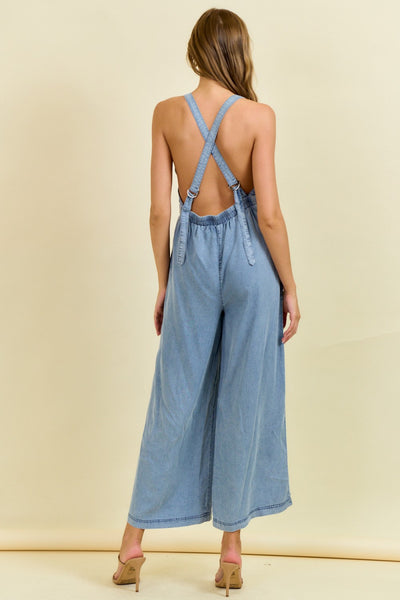 Tencel Dart Wide Leg Romper