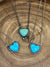 Shaylene Sterling Roped Turquoise Heart Stone Necklace - 16"
