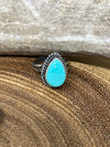 Graceland Thick Roped Single Stone Turquoise Ring