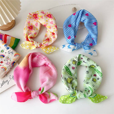Cotton Linen Floral Square Scarf for Women_CWASC0852