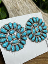 Wynn Sterling Turquoise Medallion Earrings - 1.5"