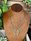 Bonnie Sterling Link Chain With Turquoise & Spiny Naja Pendant - 18"