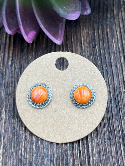 Posey Round Stone Post Earrings