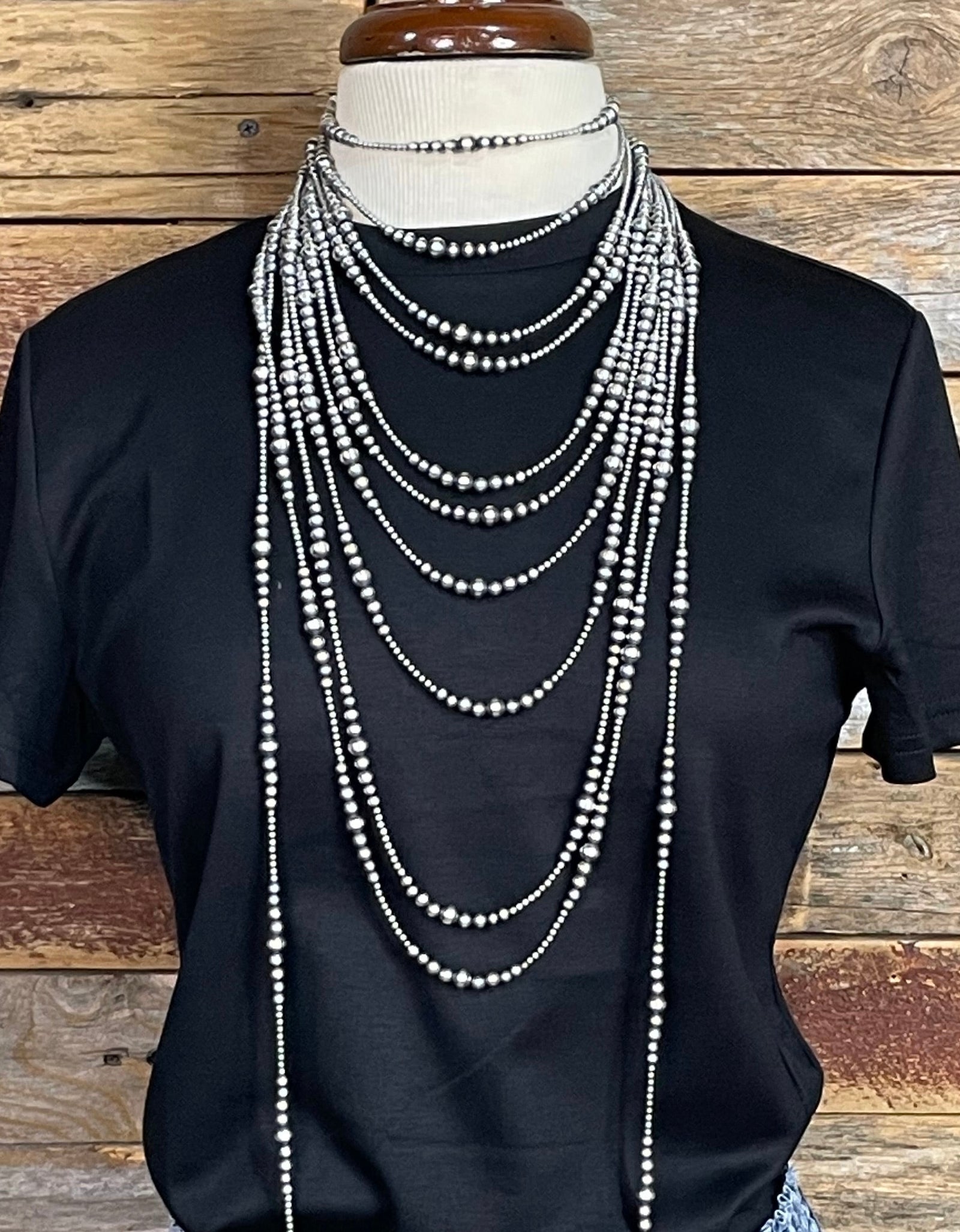 Chancellor Grouped 3-8mm Sterling Silver Navajo Pearl Necklace